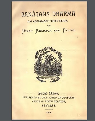 Sanatana Dharma: An Advanced Text Book of Hindu Religion and Ethics
